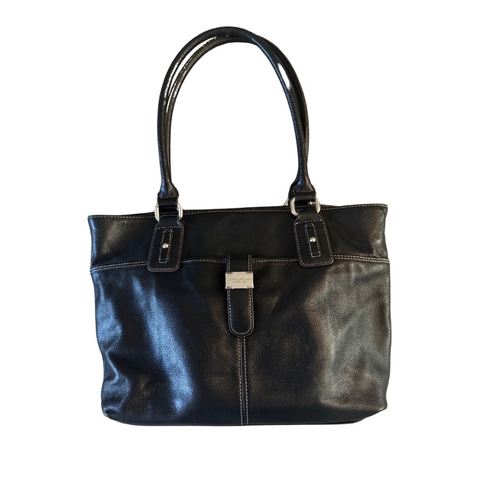 Vintage Tignanello Black Leather Shoulder Bag